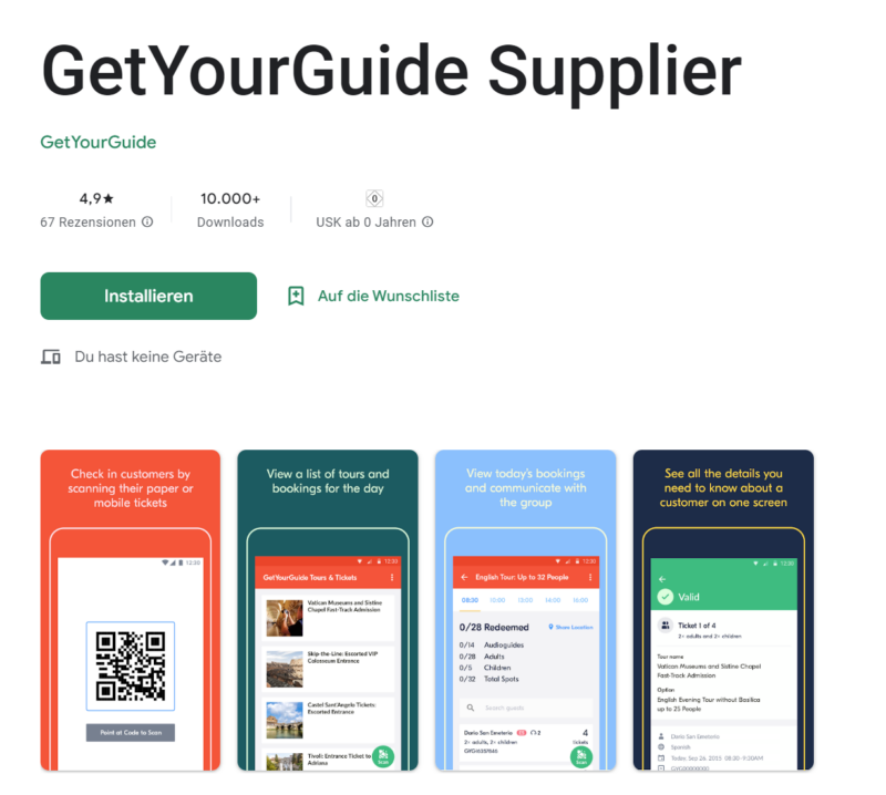 GetYourGuide Supplier App