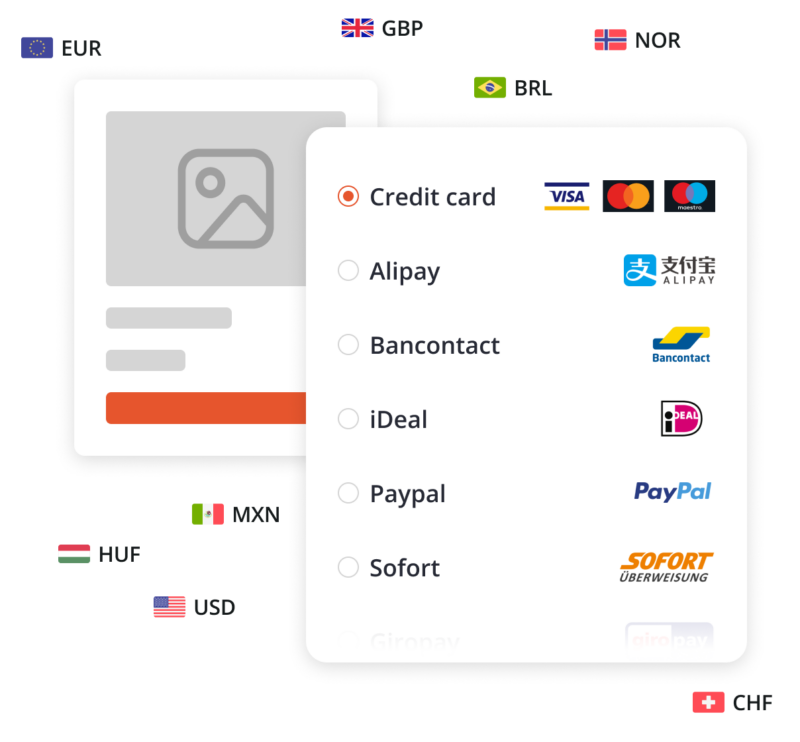 Multiple payment methods and currencies